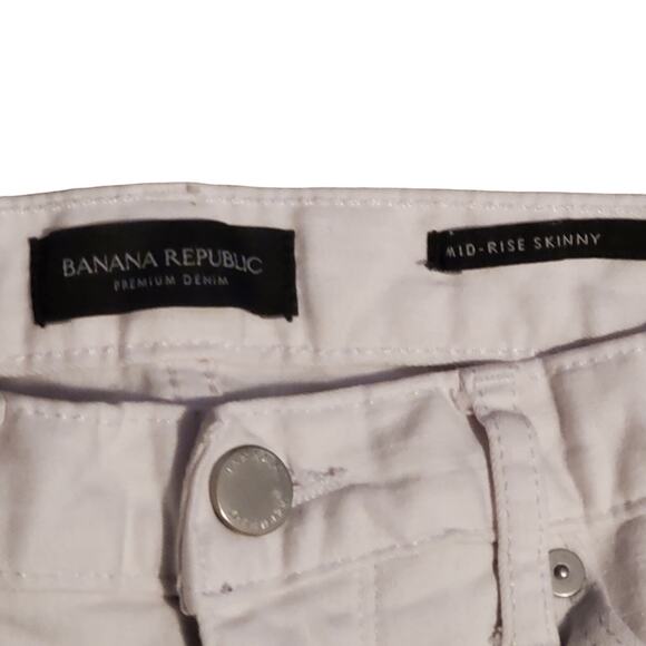 Banana Republic Mid-Rise Skinny Ankle Jean with Raw Hem Size 27 - Picture 4 of 11